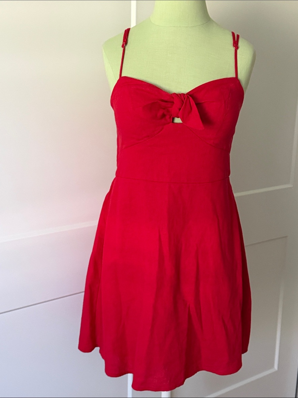 Speechless Bright Red Tie-Front Spaghetti Strap Mini Dress